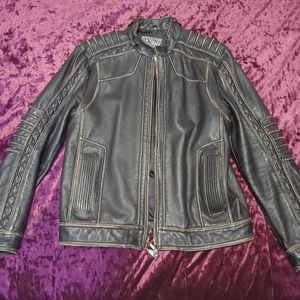 Buckle Limited Edition premium black leather jacket - Large